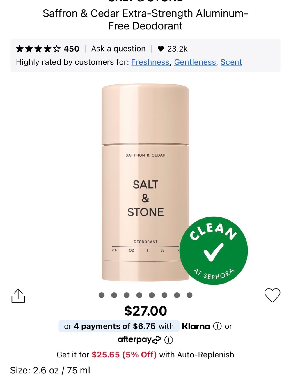 Salt & Stone Saffron & Cedar Aluminum-Free Deodorant - Cream